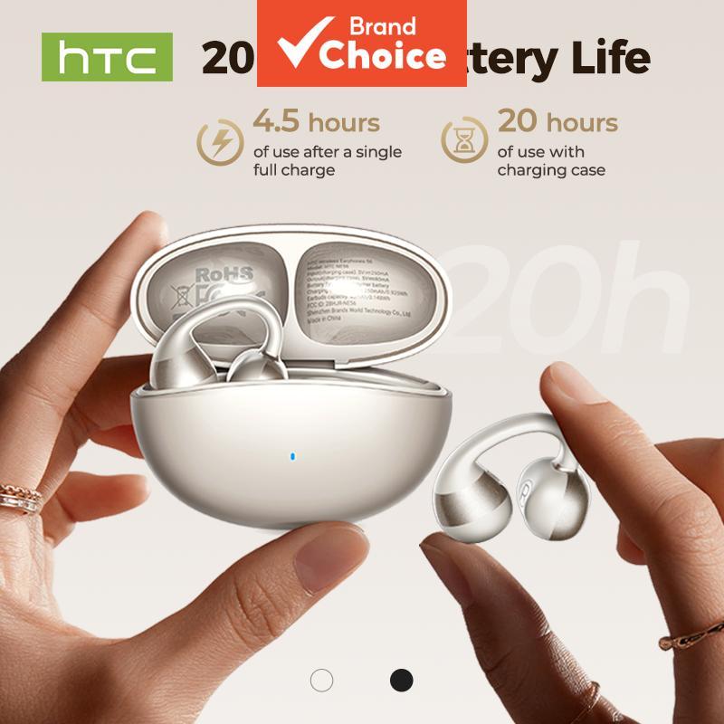 Fones De Ouvido HTC NE56 AI Tradutor Bluetooth Ear Clip Design Fone Sem Fio Com Cancelamento De Ruído Inteligente HiFi M