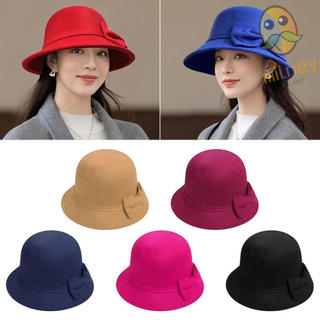 MILLNEY Outono Inverno Chapéu Quente Moda Feminina Elegante Lã Feltro Balde Cap