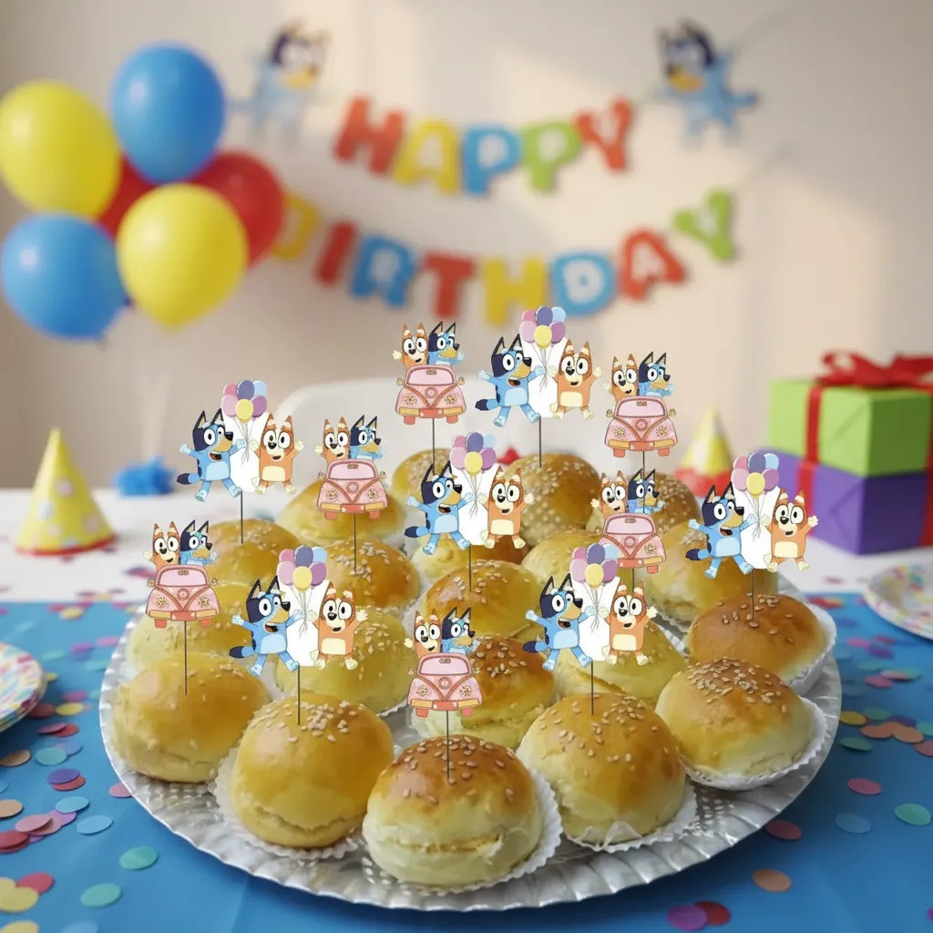 Tag De Doce Bluey E Bingo 24 Unidades Decoração Doce