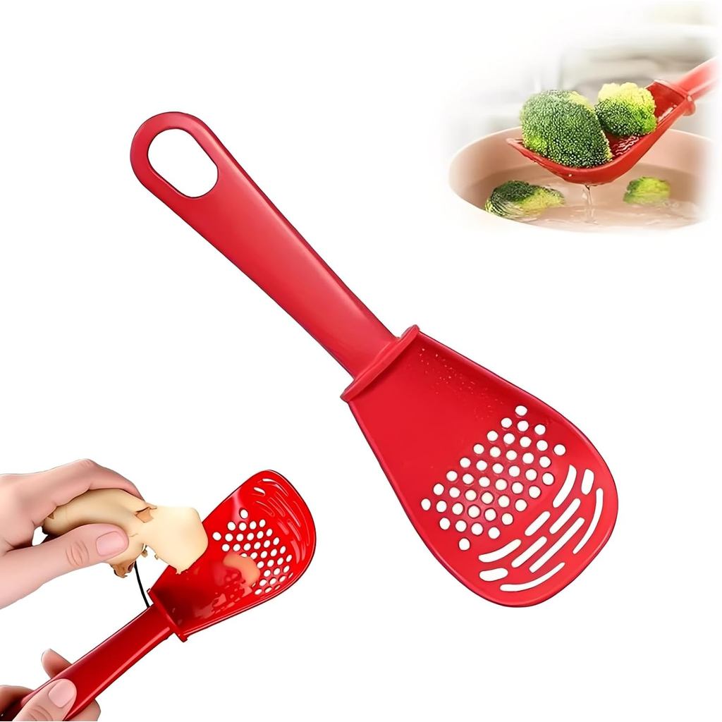 Colher Multifuncional para Cozinha, Espátula de Cozinha com Fendas para Separar Gema de Ovo, Utensílio de Cozinha de Gra