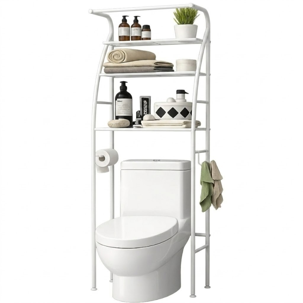 Suporte Organizador Grande 177cm Multiuso Para Banheiro C/ 3 Prateleiras - Castela
