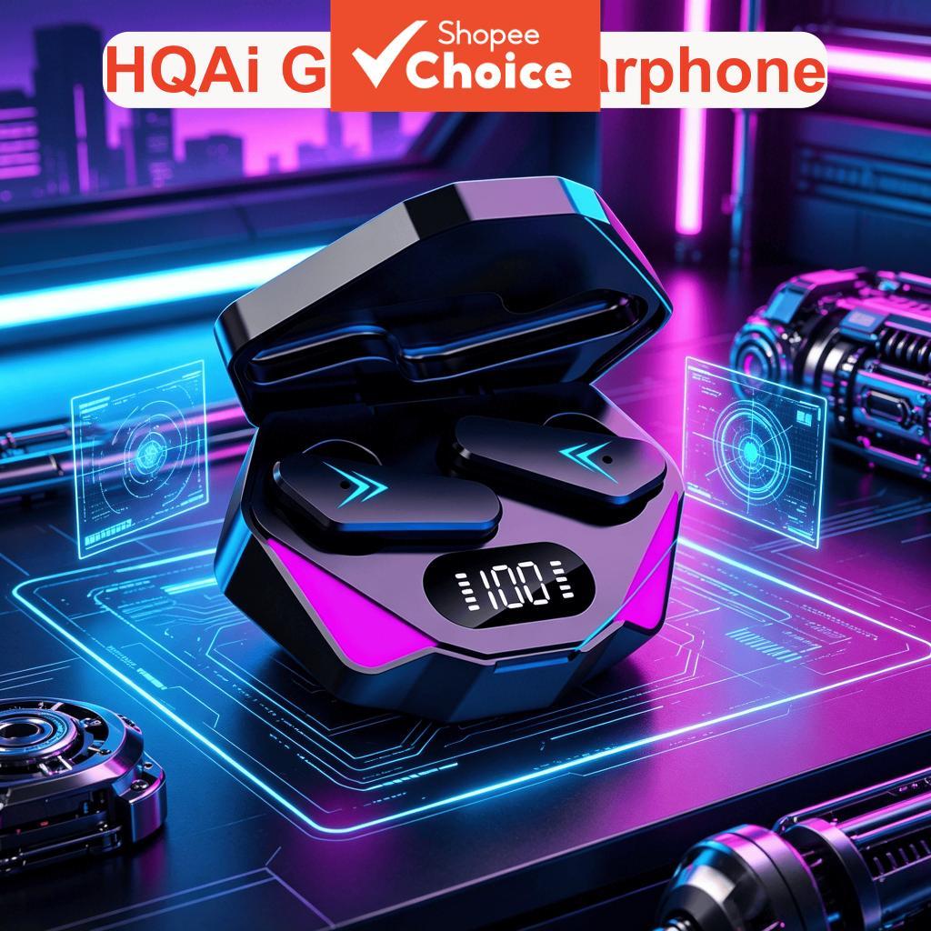 HQAi Fones De Ouvido Sem Fio Bluetooth Esportes Alta Fidelidade Estéreo Jogos Com Cancelamento Ruído Display LED À Prova