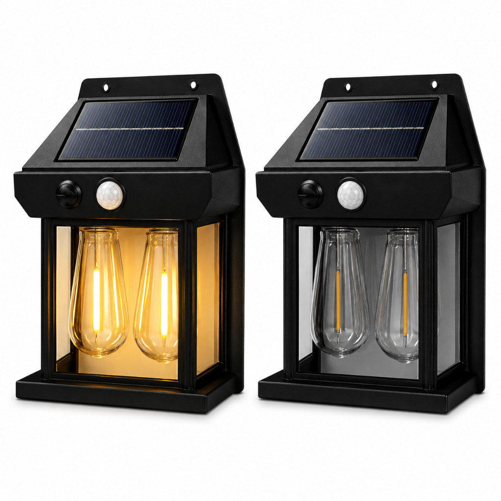 Kit 3 Arandela Solar Luminária Parece Externa Sensor Presença Parede Energia Solar Luz Automática