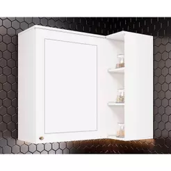 Armário Aéreo Cozinha Modulado Canto Reto Americana 1 Porta 83cm Branco - Henn