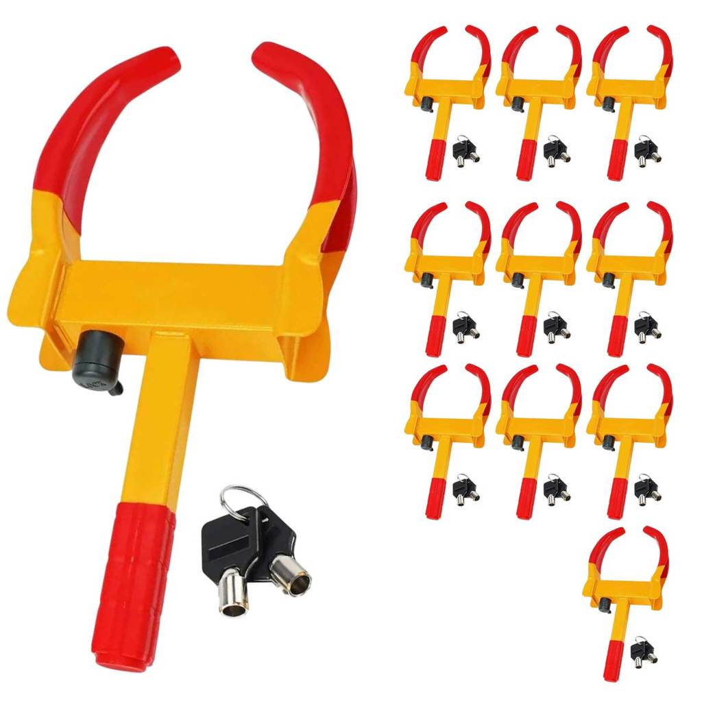 Trava de Pneu Universal Kit 10 Uni Bloqueador de Roda Carro Moto Anti Furto Roubo Segurança Reboque Veiculo Auto