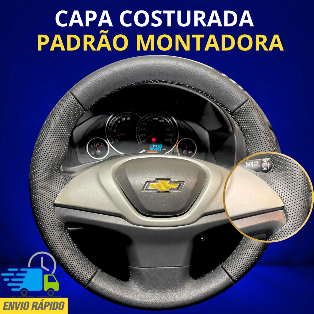 Capa de Volante Costurada Celta e Prisma 2012 2013 2014 2015 Sem Airbag