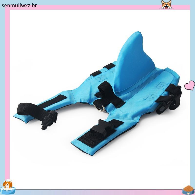 Colete Salva Vidas Flutuante Tubarão Shark Pet Dog Cachorro