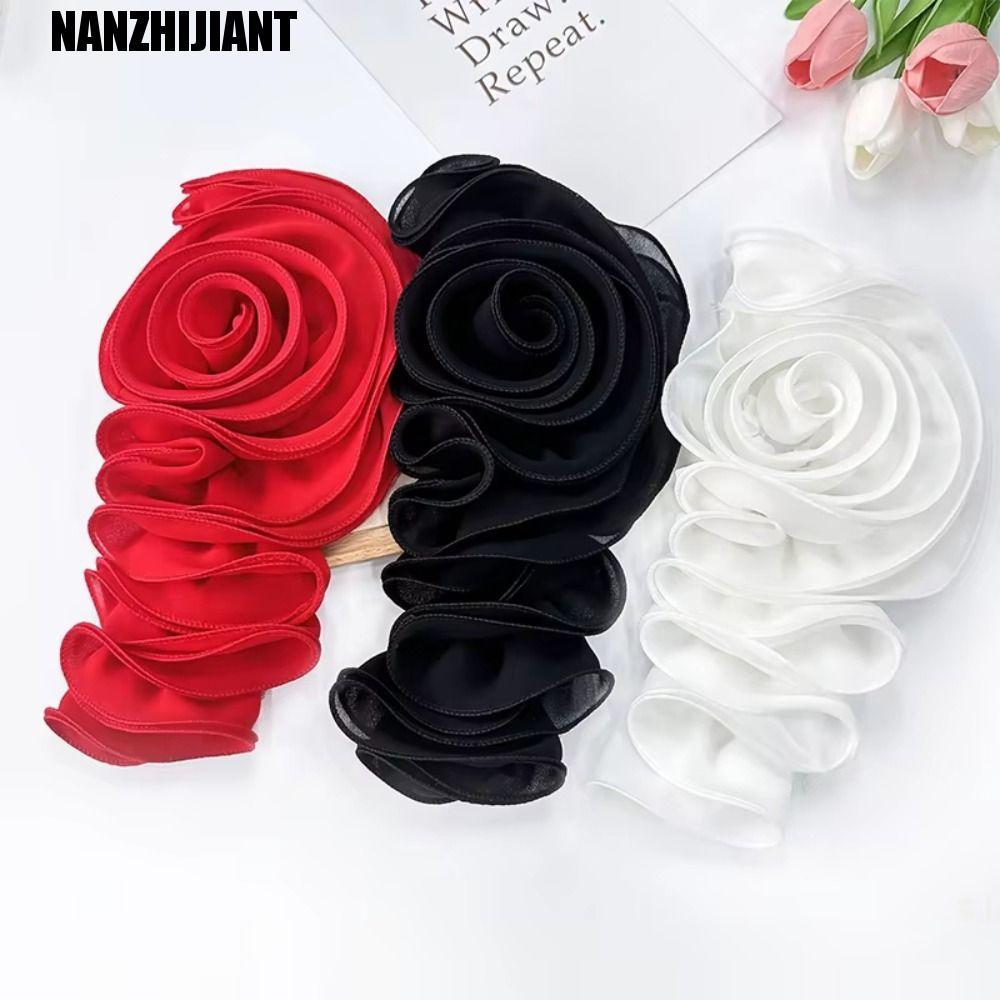 NANZHIJIANT Patch Floral 3D , Tecido De Pano Decorativo , Aplique Feito À Mão Com Flores Grandes , Macio