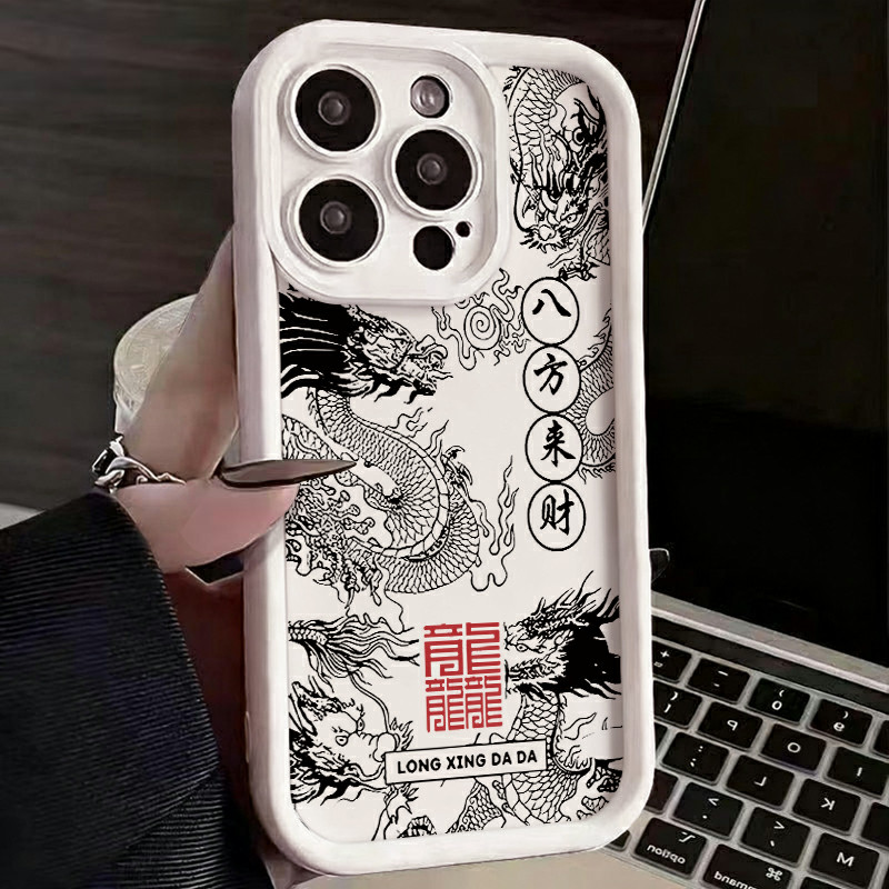 Capa para Redmi 12C 13C POCO X3 X6 Pro Note 12 13 14 Dragão Chinês Silicone Anti-choque Frete Grátis,Envio 24h