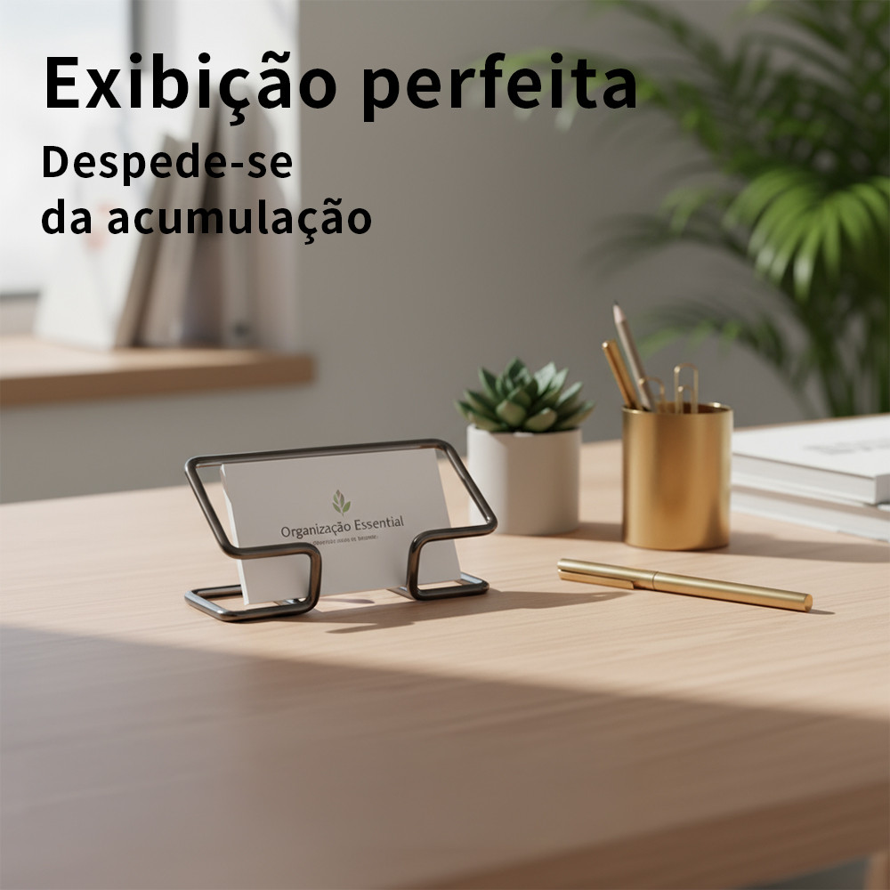 Detalhes do Porta-Cartões de Visita Suporte de Mesa para Escritório com Organizador Expositor de Presentes e Suprimentos Práticos