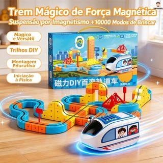 Pista Magnética De Trem Com Blocos De Montar Infantil Kit80/120/200