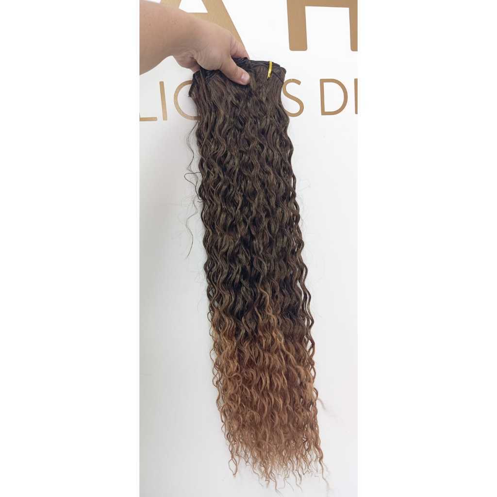 Aplique Cabelo 100% Semi Humano Na Tela Cacheado Californiana 70cm igual Brasileiro do Sul