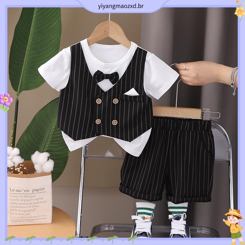 Roupas de verão para meninos, terno de duas peças, roupas infantis da moda, ternos de verão, roupas infantis bonitas, ve