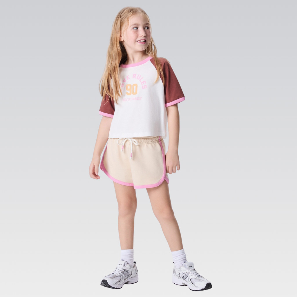 Shorts Infantil Menina Runner Moletom Elástico Hering Kids