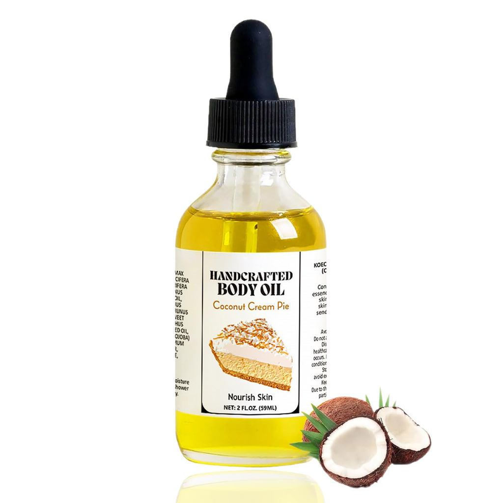 Óleo Corporal de Creme de Coco, Óleo para Mãos e Corpo, Creme de Coco (1 unidade) 4Z9T