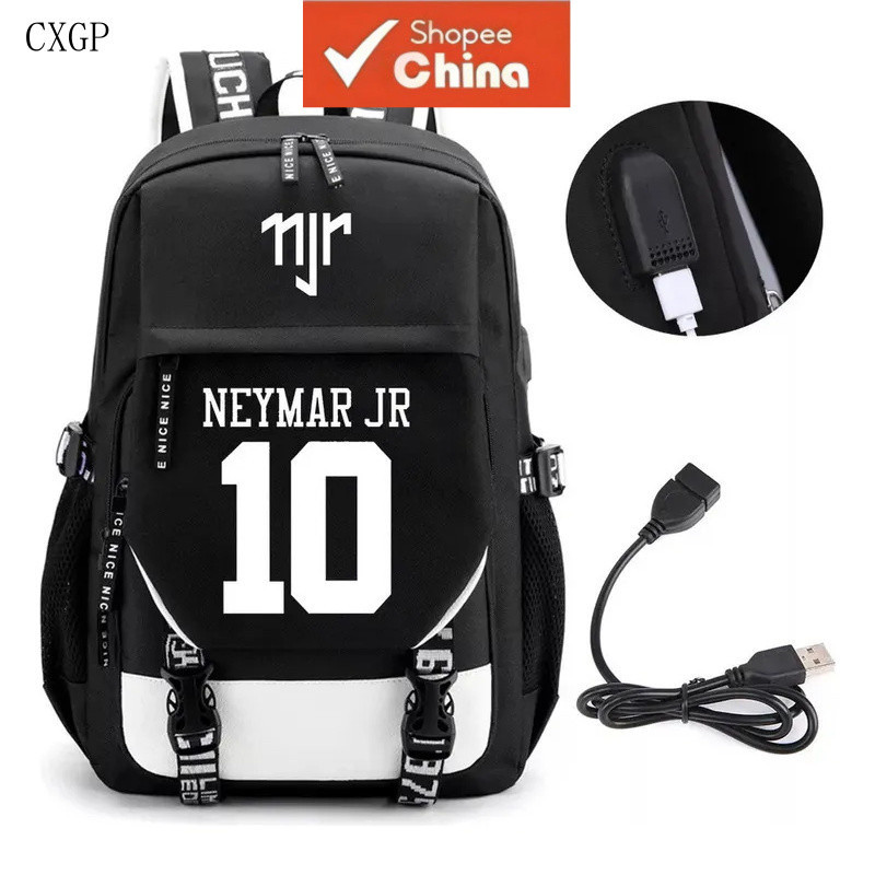 Mochila Escolar Neymar Preta 2 para Meninos e Meninas NRNA