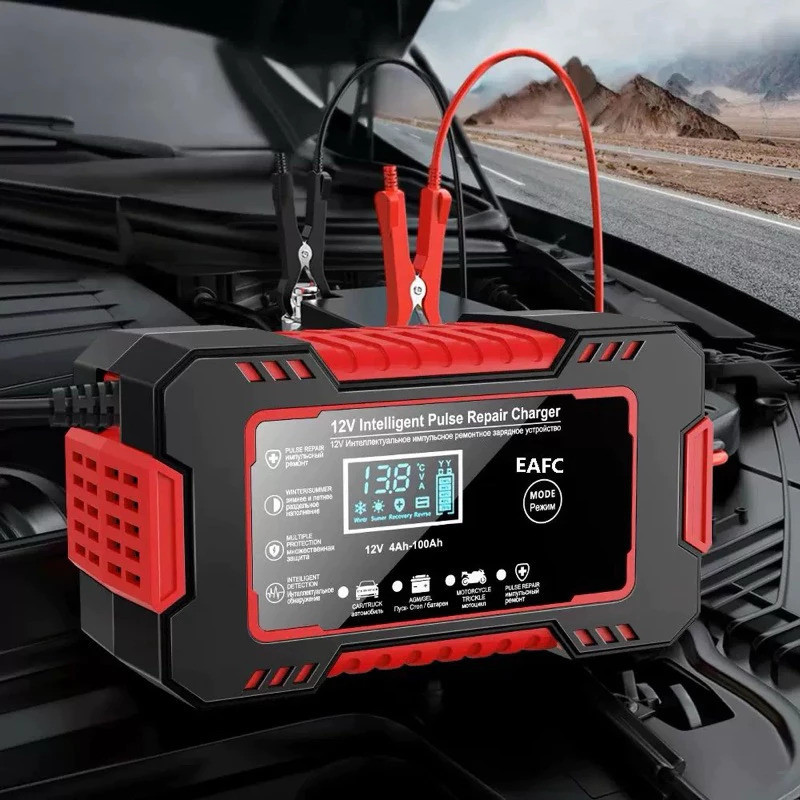 Carregador de bateria automotivo inteligente 12 V Display Digital Automático Energia Reparação Puls-envio imediato em Oferta na Shopee