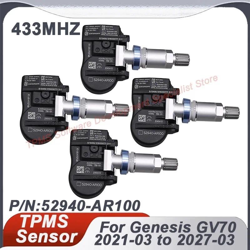Sensor TPMS De Pressão Dos Pneus 52940-AR100 Para Genesis GV70 2021-2027 433MHZ 1/4 Peças 52940AR100
