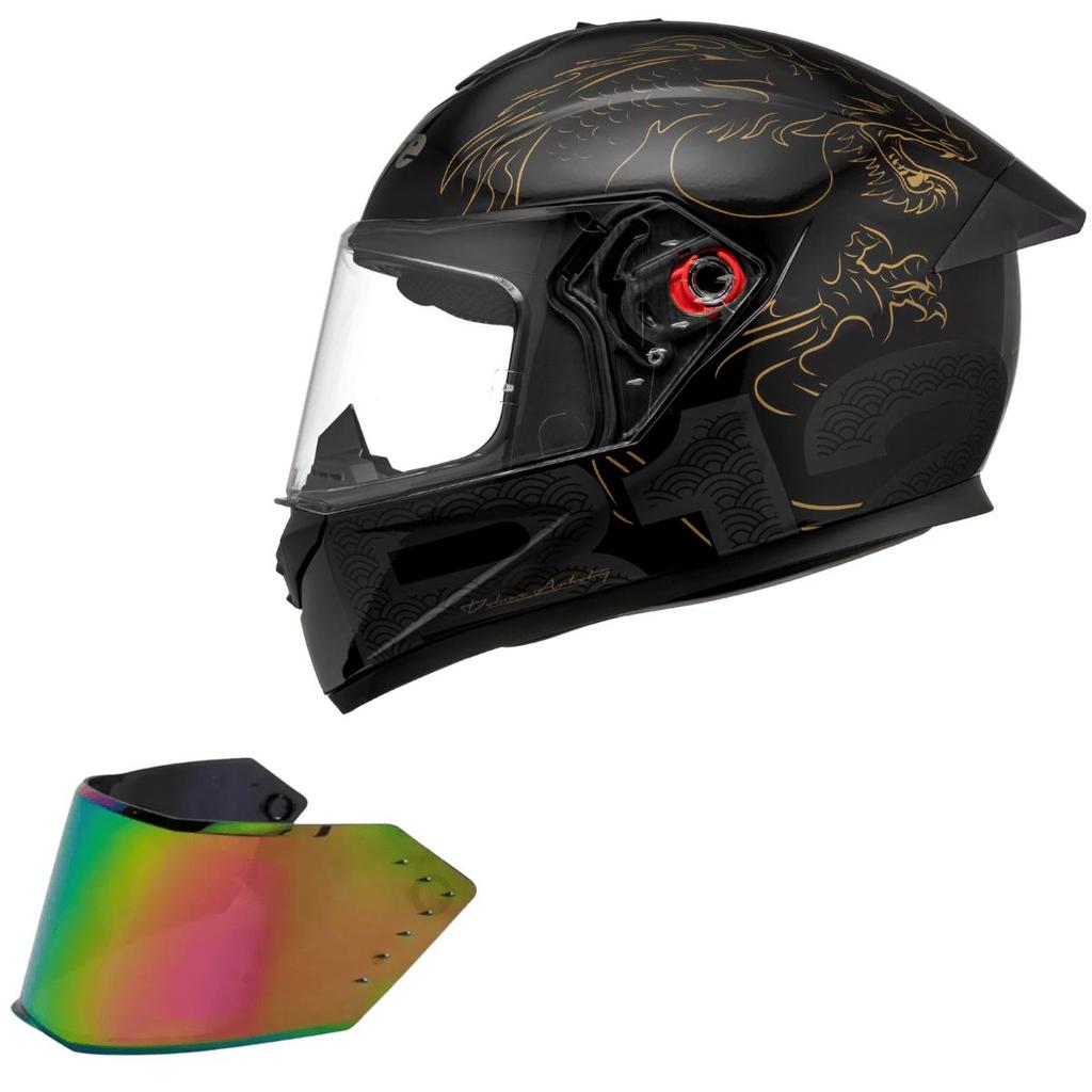 Capacete Bieffe B12 Imperium Dourado + Viseira Camaleao