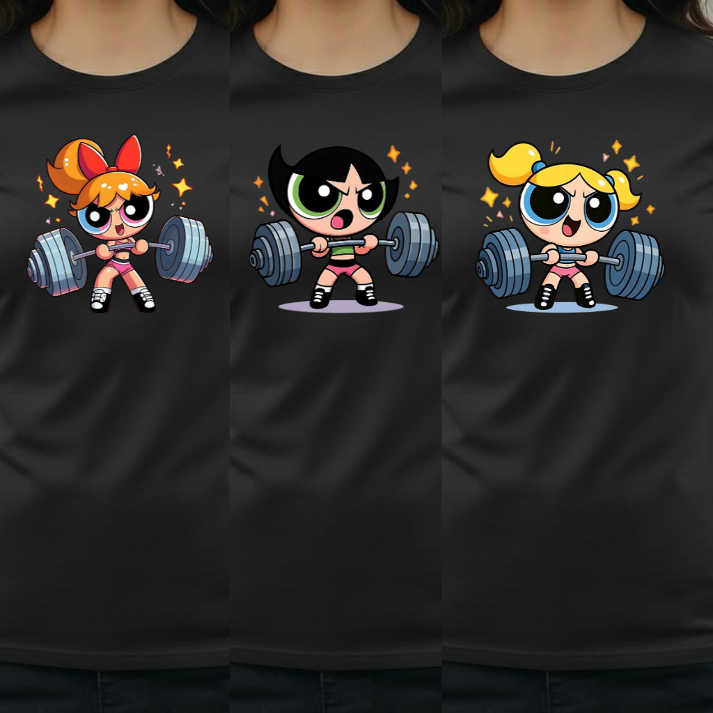 Camiseta Unissex Meninas Super Poderosas Feminina Academia Treino Gym 100% Algodão Lançamento