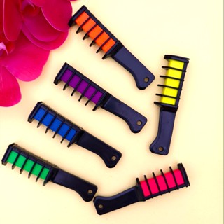 Kit 6 Pente Colorido Giz De Cabelo Com 06 Cores Temporárias Para Festas Criativo T-722-4 em Oferta na Shopee