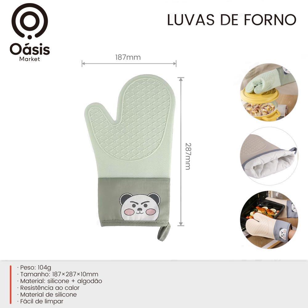 Luvas De Forno Isoladas Anti-Q Silicone Espessado Para Cozinha