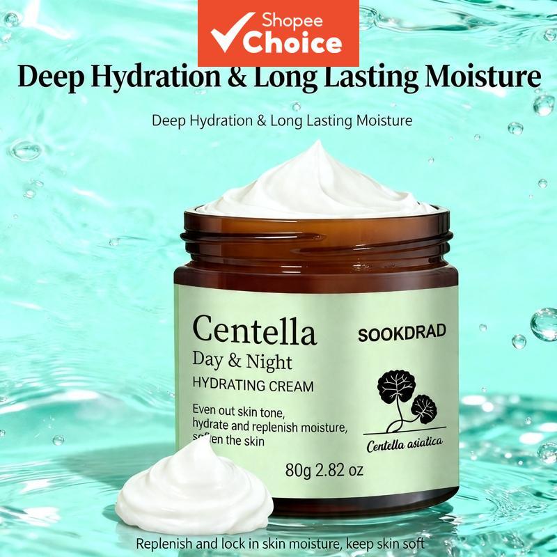 Creme Hidratante Centella Dia & Noite com Centella asiática, ilumina o tom da pele, hidratação prolongada, rosto,