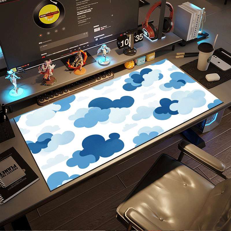 Mouse Pad com Design de Nuvem Azul Para Mesa Acessórios de Computador