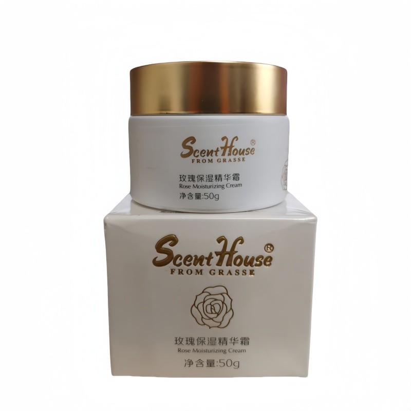 Huixiangfang rosa hidratante essência creme 50g reduzir linhas finas manchas rejuvenescer a pele hidratante contador cre