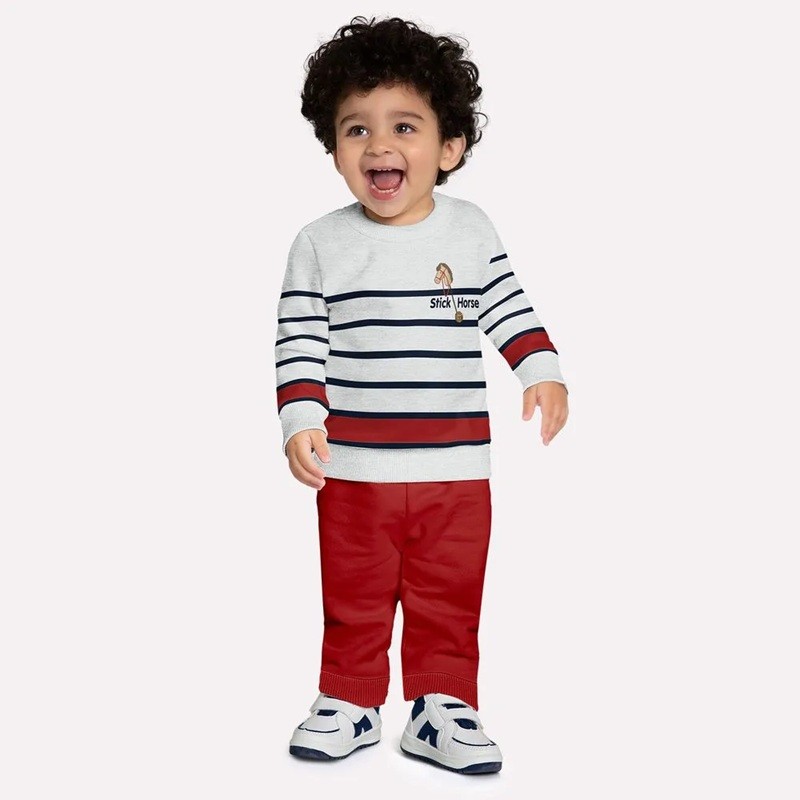 Conjunto Infantil de Frio Menino Blusa Moletom e Calça Moletom Stcik Horse - Milon