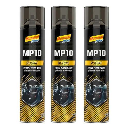 Imagem 3x Silicone Spray Incolor Multiuso Renova Borrachas Carro L