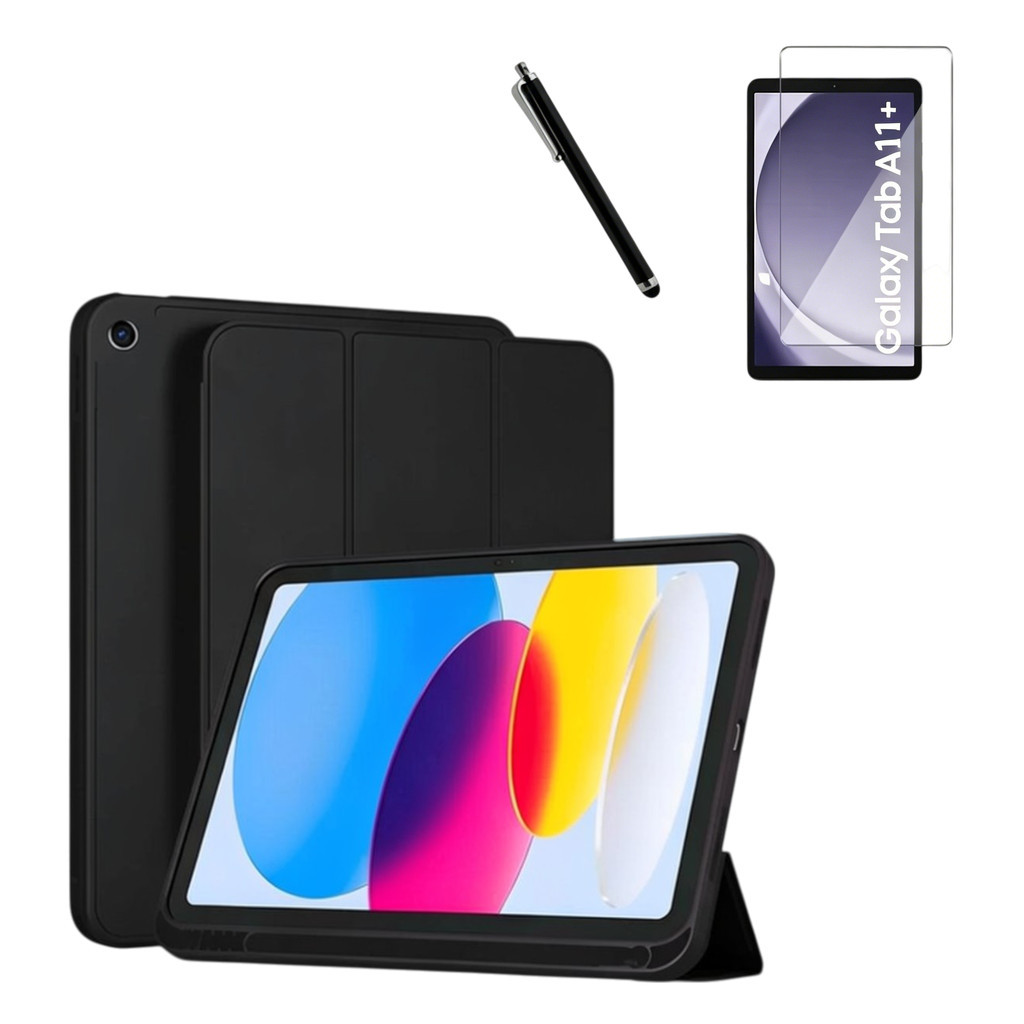 Kit Capa Flip+ Pelicula + Caneta Tablet Tab A11+ Plus 11 Pol