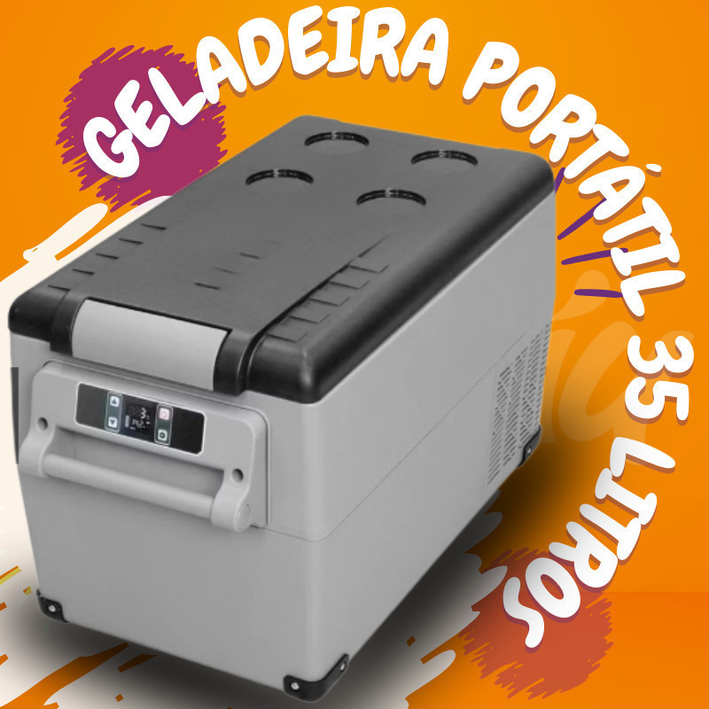 Geladeira Portátil 32 Litros  32L Caminhão Carro Motor home camping praia Quadrivolts HENT