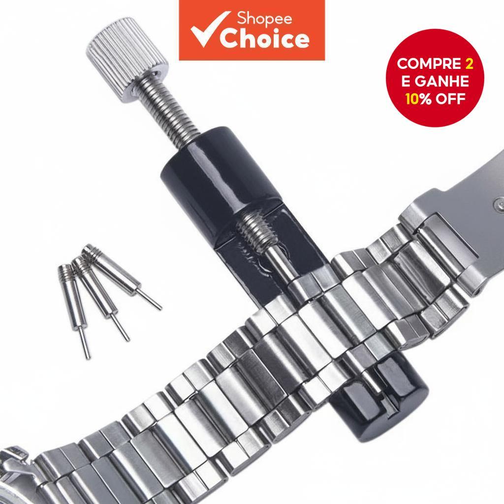  Removedor de Elo de Corrente de Pulseira de Relógio em Metal: Ferramenta com 3 Pinos Extras para Ajustes Fáceis