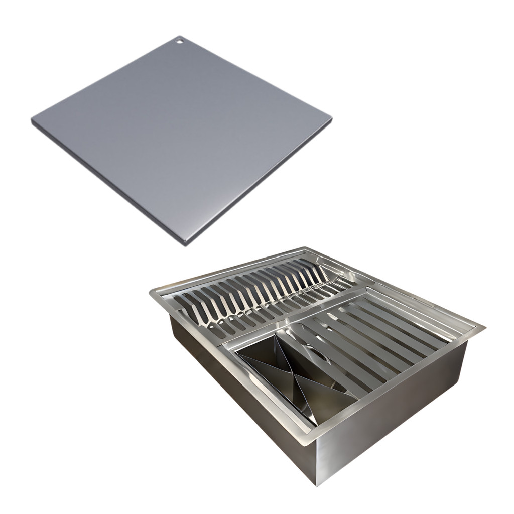 Calha Gourmet Escorredor Inox Tamanho 40×50 Cm + Tampa de fechamento – Ecosulmetais
