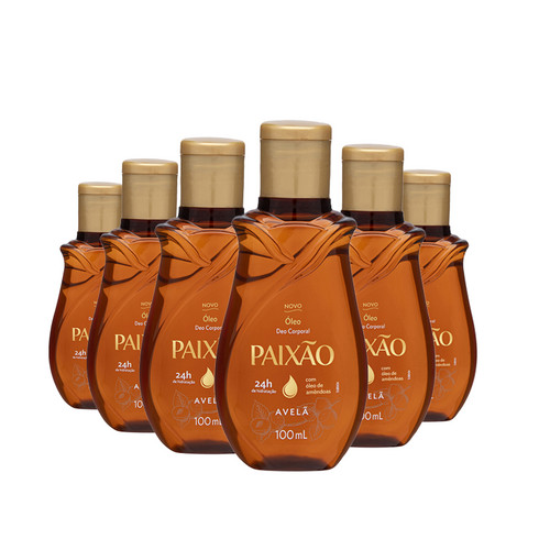 Kit Óleo Corporal Paixão Avelã 100ml - 6 unidadas em Oferta na Shopee
