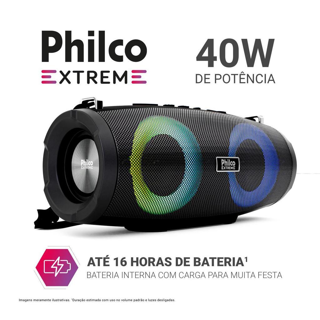 Caixa de Som Speaker Philco Extreme 40W PBS45BT - detalhe