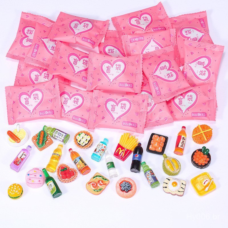 Brinquedo de Saco de Comida Miniatura Estilo Aleatório Mini Modelo Brinquedos Simulação Supermercado Lanches Bebidas Gar