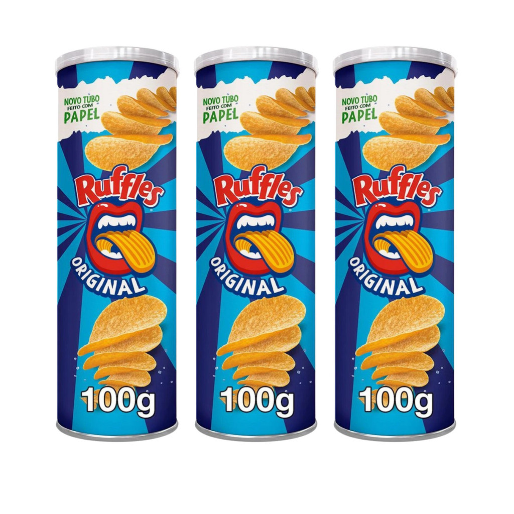 KIT COM 3 RUFFLES TUBO TIRA ONDA ORIGINAL 100G