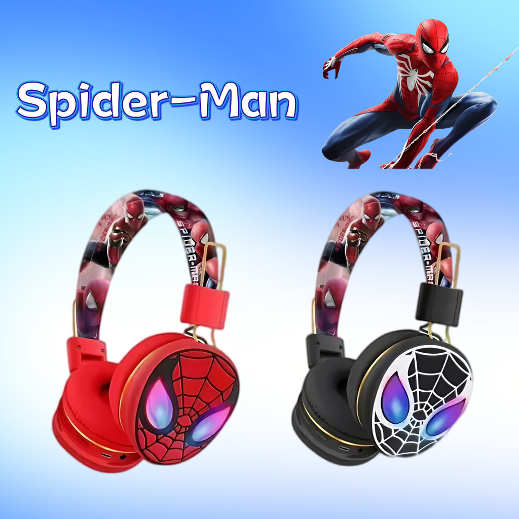 Homem-Aranha Headphone Bluetooth Premium Dobrável Spider-Man Fone de Ouvido Infantil Sem Fio em Oferta na Shopee