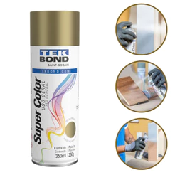 Tinta Spray Aerossol Dourado Uso Geral 350ml 250g Tekbond
