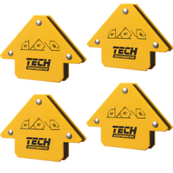 kit 4 Esquadro Magnético TECH 12kg Solda Multiângulos 30° 45° 135° Aço Reforçado Dupla Face