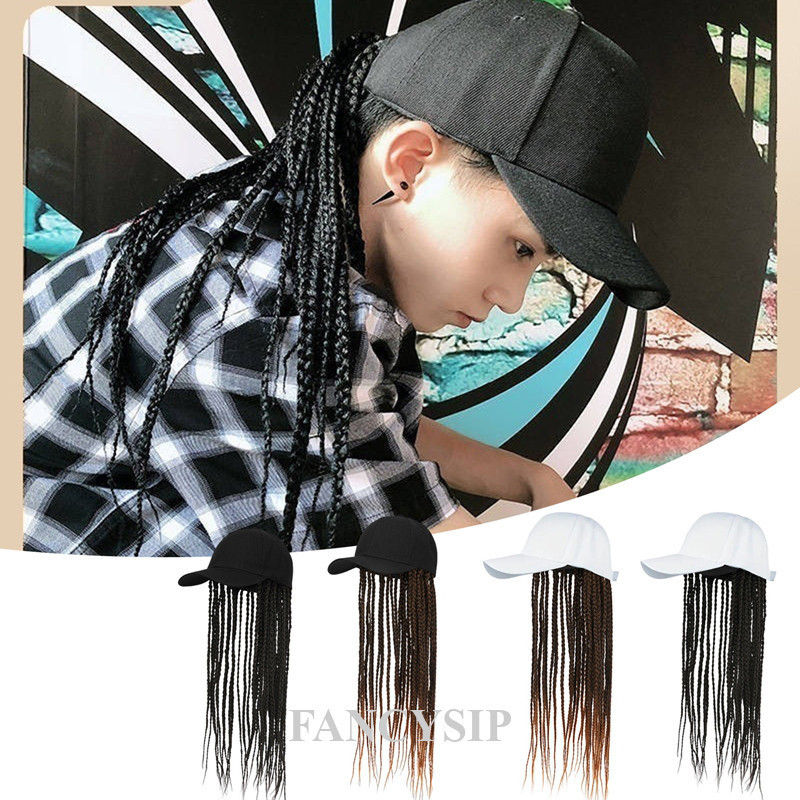 Verão Unissex Senhora Masculino Boné De Beisebol Chapéu Com Dreadlocks Peruca Hip Hop Punk Cabelo Sujo Trança Viseiras C