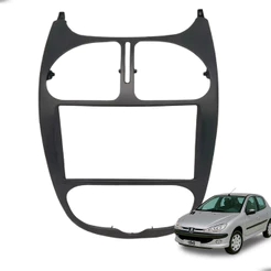 Moldura Encaixe Painel Central 7 Polegadas Fiamon MP5 Peugeot 206 2001-2010 Cor Preta Alta Qualidade