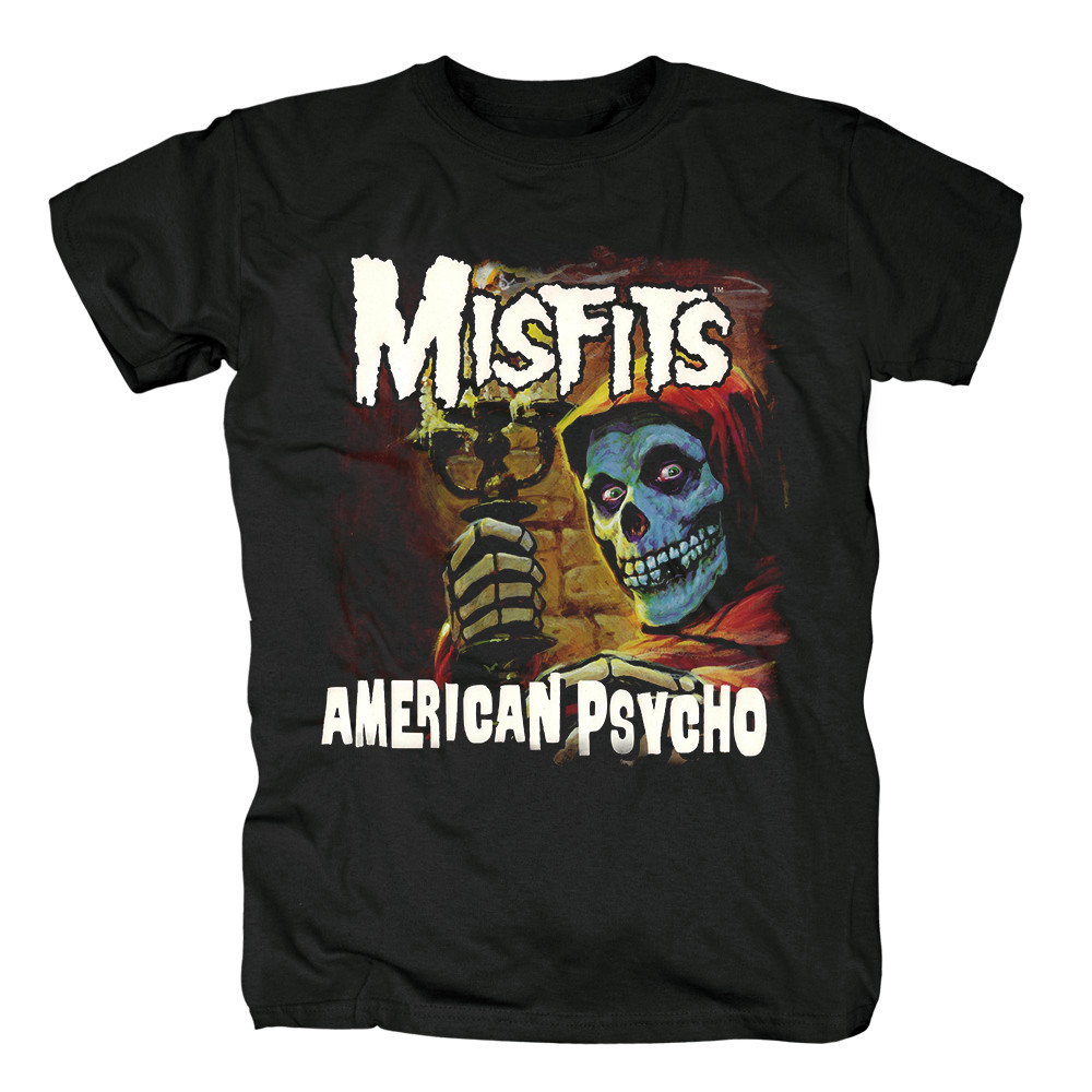 Music.Soul Camiseta Unissex Misfits American Psycho Horror Punk Premium Estilosa Confortável Retrô