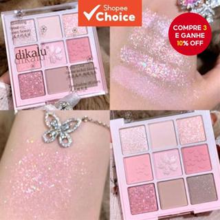 DIKALU Placa De Sombra De Olho De 9 Cores Rosa Pérola Fosca Brilhante Flor De Cerejeira Romântica em Oferta na Shopee