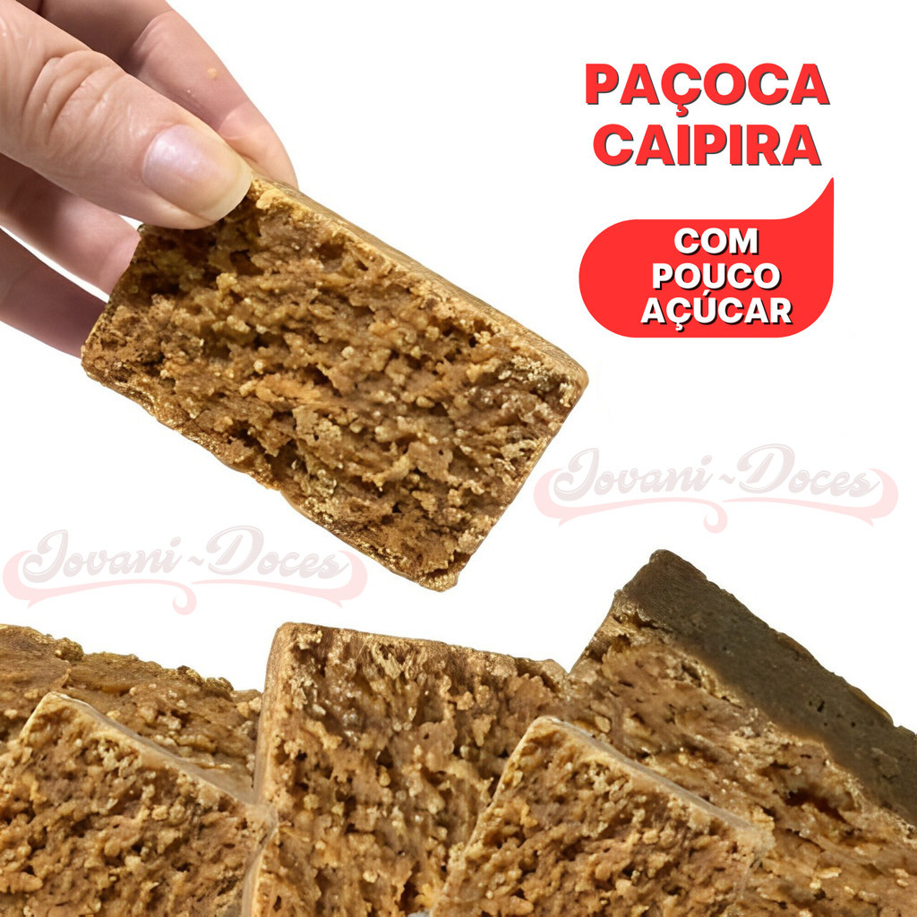 Paçoca Caseira Com Pouco Açúcar 85g Kit c/ 20un