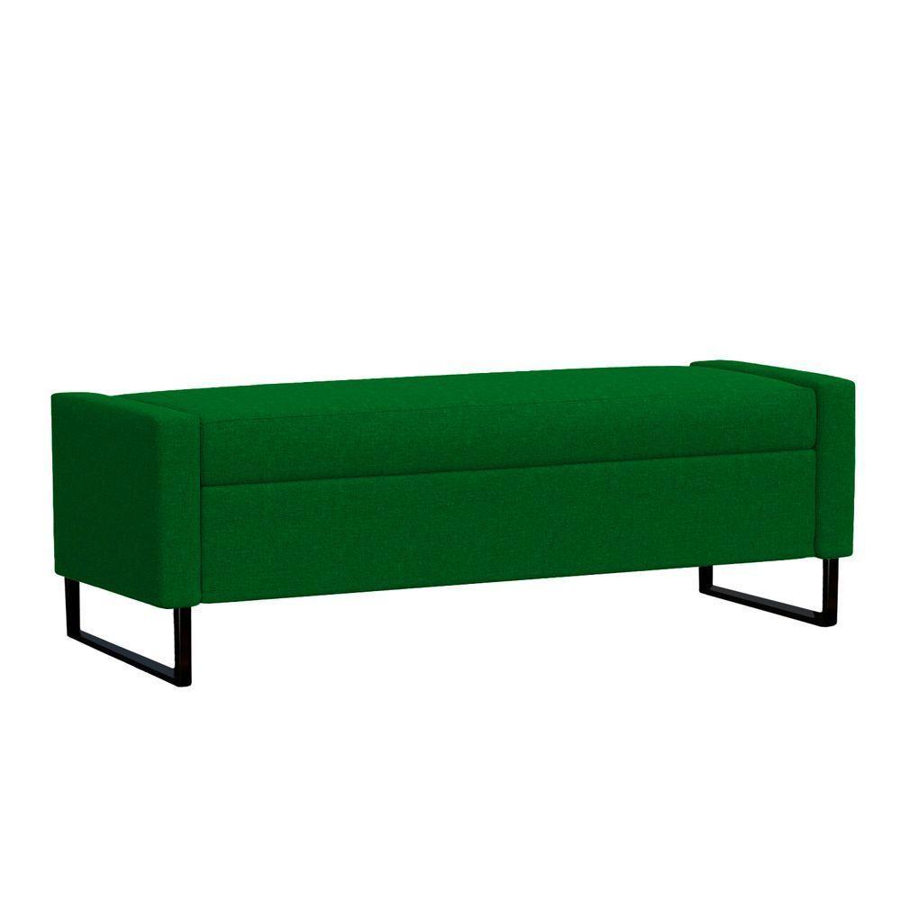 Recamier Bau Paris Base De Metal 1,40m Suede Verde - Inova Decorações
