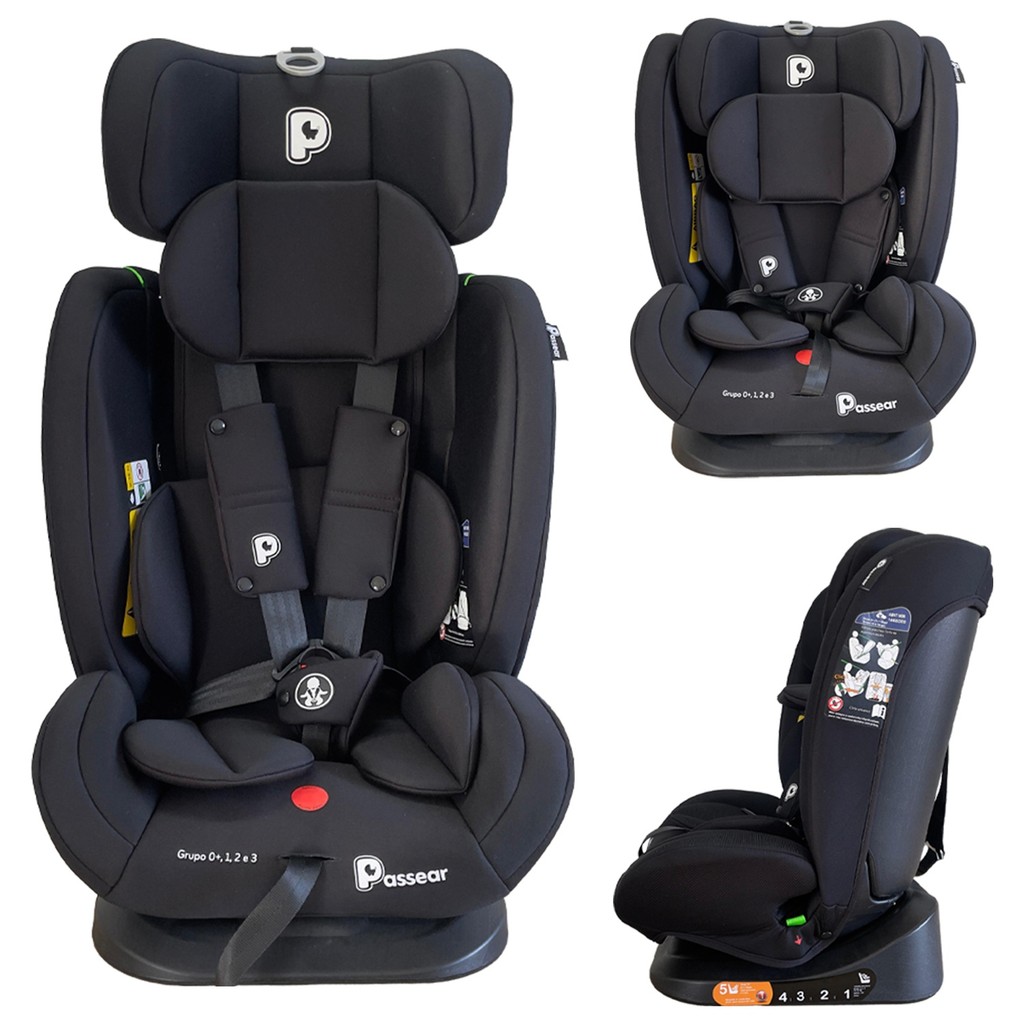Cadeirinha De Carro Até 36 Kg Preta Reclinável Ajustável Zaya Passear Baby