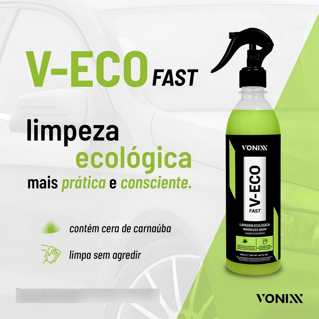 Produto Para Lavar Carro E Moto À Seco V-Eco Fast Vonixx 500 ml